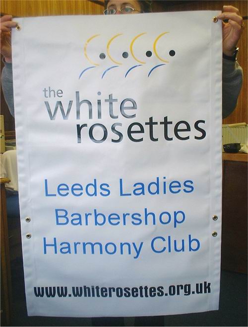 Banner White Rosettes 1