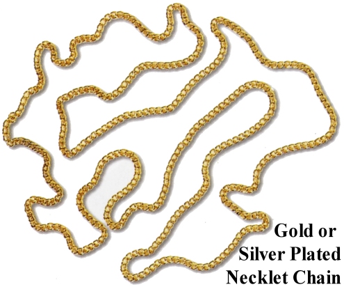 fastener, gold plated necklet chain